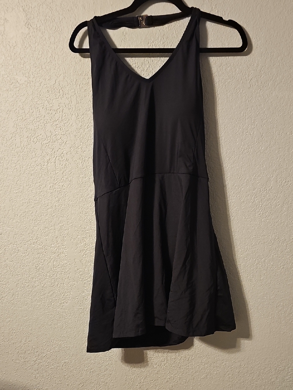 white birch Black V-Neck Swim Mini Dress